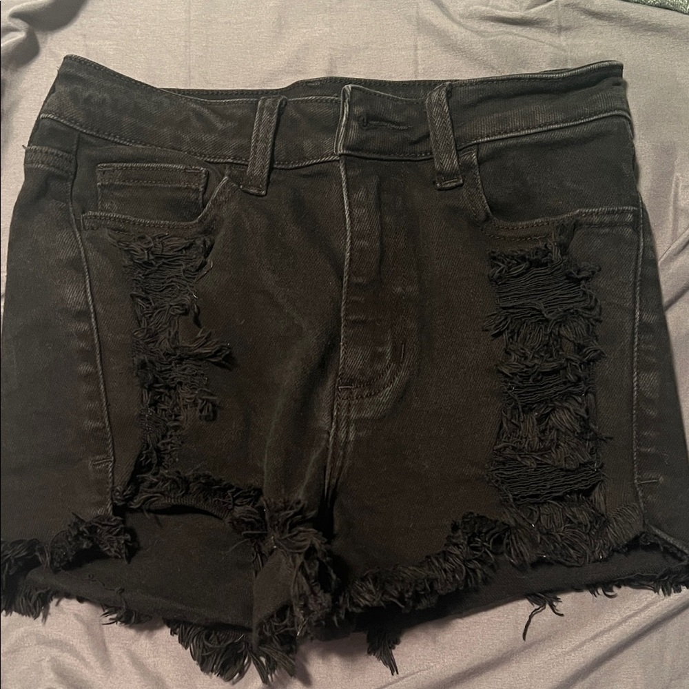 Windsor Black Distressed Jean Shorts